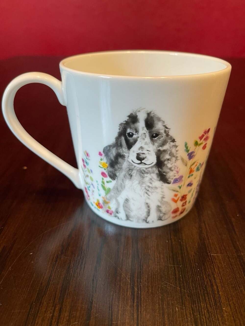 Rose of England Fine Bone China Cocker/Springer Spaniel Dog Floral Portrait Mug